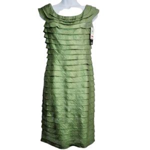 SOLD - NWT Women's ADRIANNA PAPELL Green Sleeveless Tiered Dress Size 10